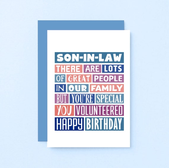 Funny Birthday Card For Son-In-Law Funny Card Son In Law | Etsy