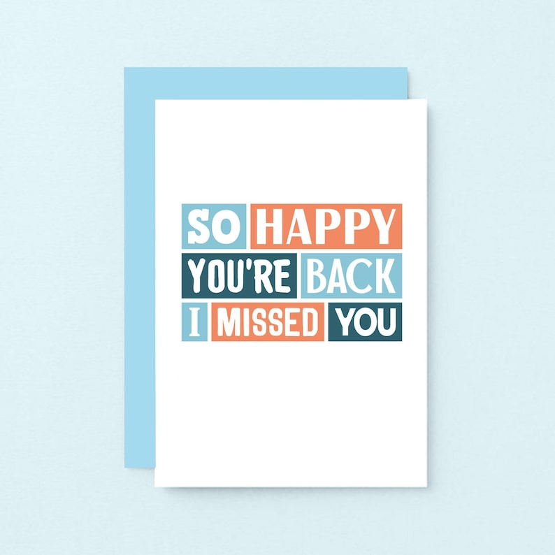 Welcome Back Card Homecoming Card Missed You Card Welcome Home Card Happy You're Back SE0219A6 image 1