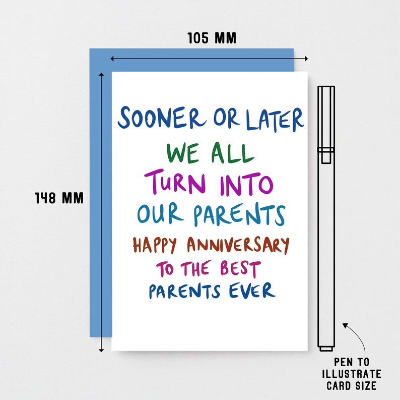 funny anniversary card for parents anniversary card mum