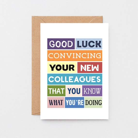 Stuff4 Biglietto Di Auguri Con Scritta New Job Good Luck - Sorry Your