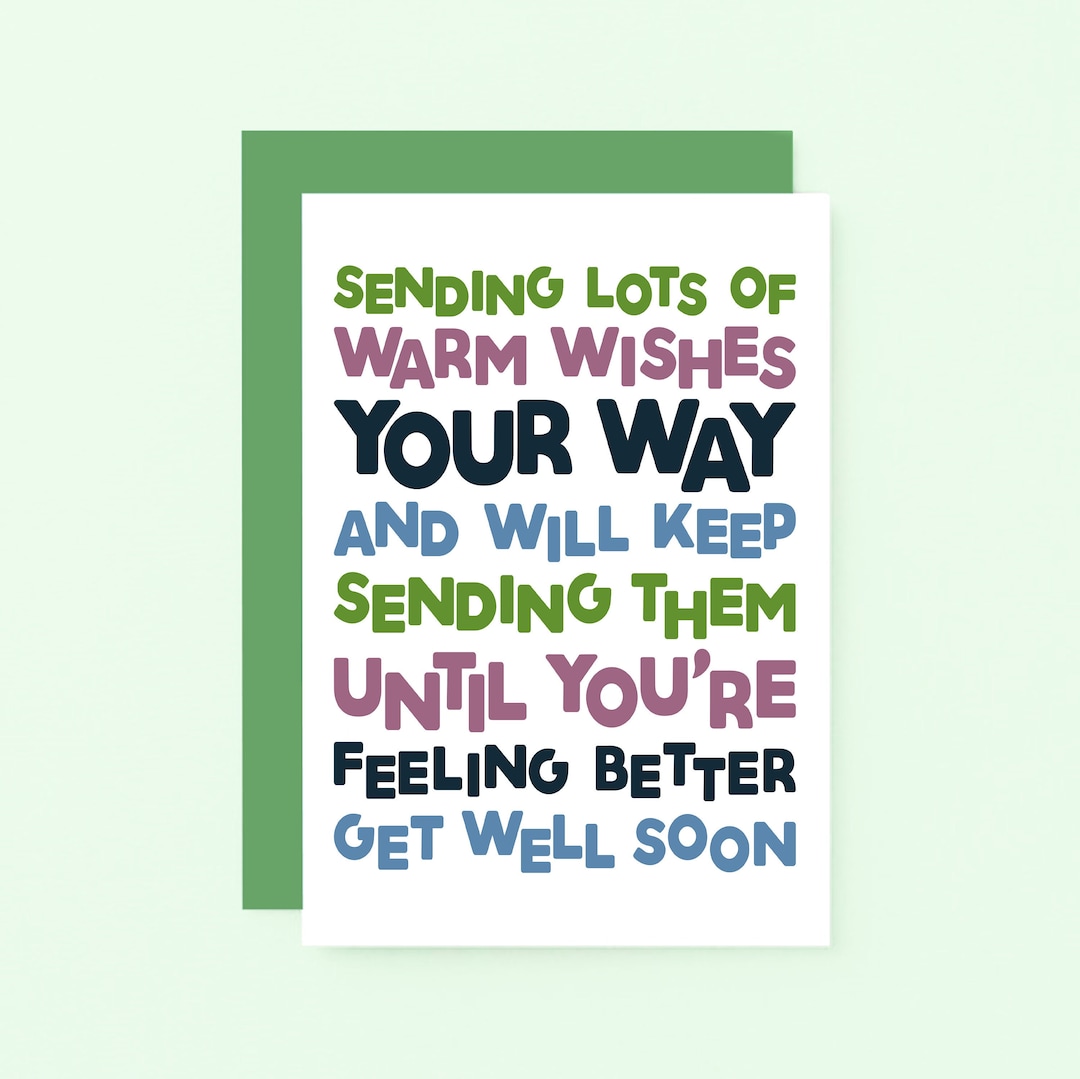 Get Well Soon Card, Sending Warm Wishes, Thinking of You Card, Feel ...