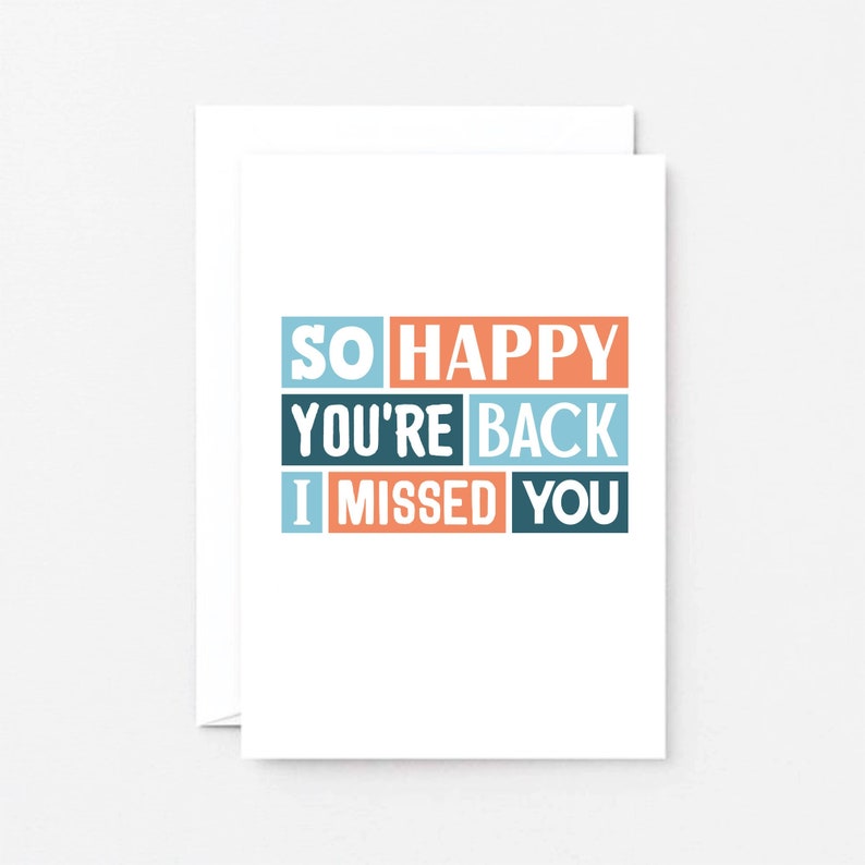 Welcome Back Card Homecoming Card Missed You Card Welcome Home Card Happy You're Back SE0219A6 White