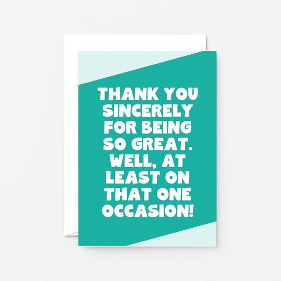 Funny Thank You Card | SE3065A6 - Etsy