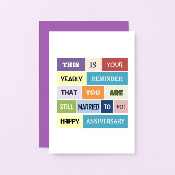 Funny Anniversary Card For Husband Wedding Anniversary Card Etsy