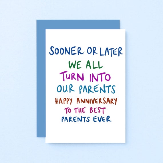 Funny Anniversary Card For Parents Anniversary Card Mum And Etsy