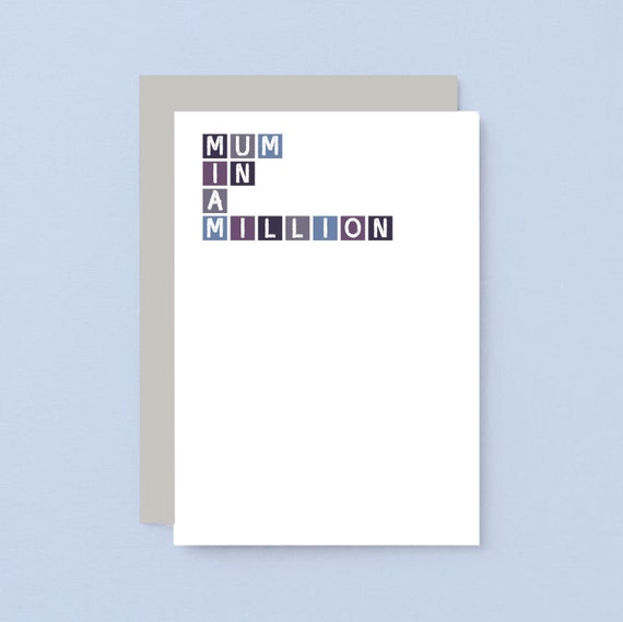 Mum In A Million Card : Birthday, Mother's Day, Thank You Mum - Heartfelt Message | SE0308A6