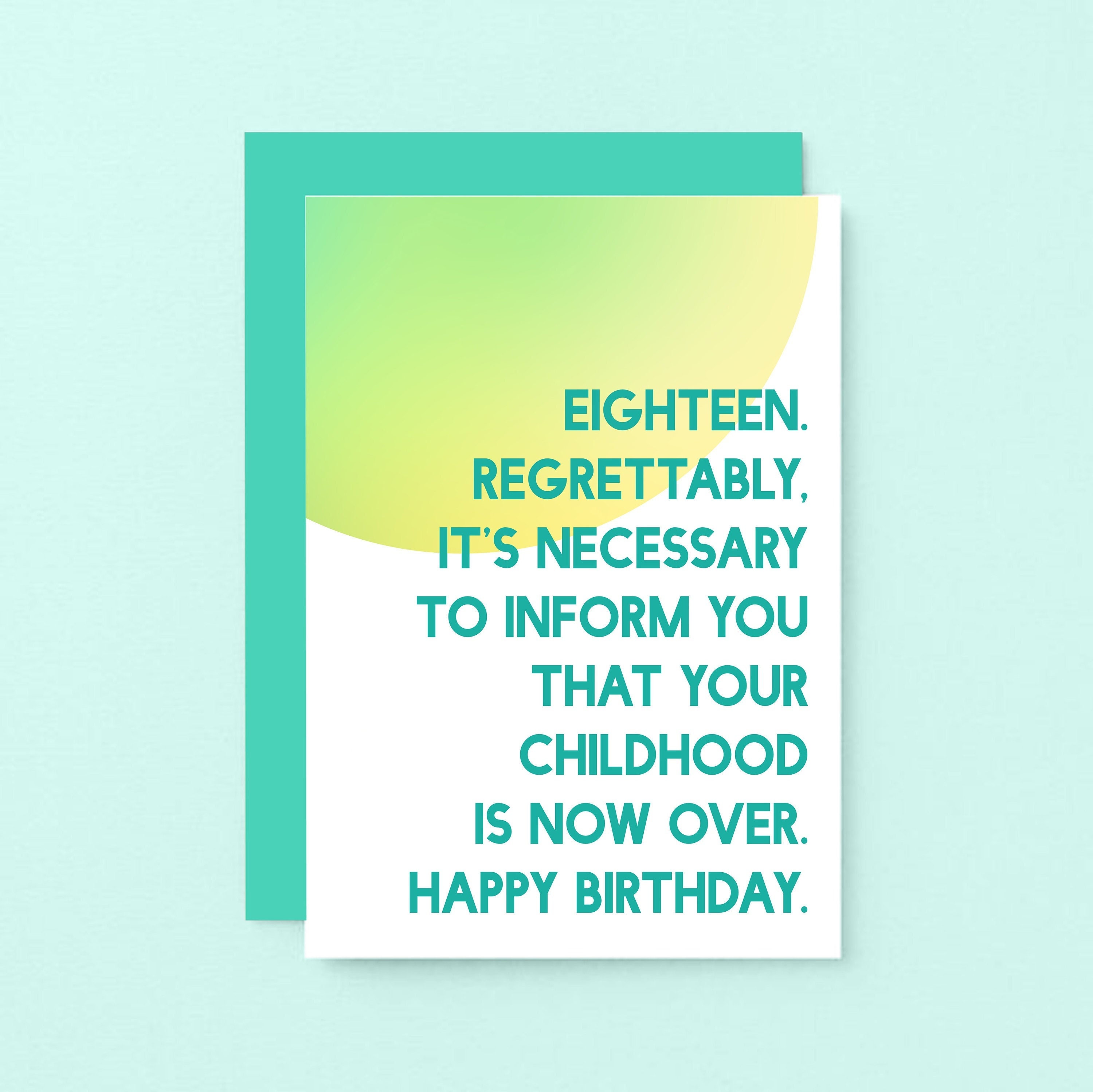 Funny 18th Birthday Card Funny Card for Eighteenth Birthday - Etsy Funny 18th Birthday Card Funny Card for Eighteenth Birthday - Etsy