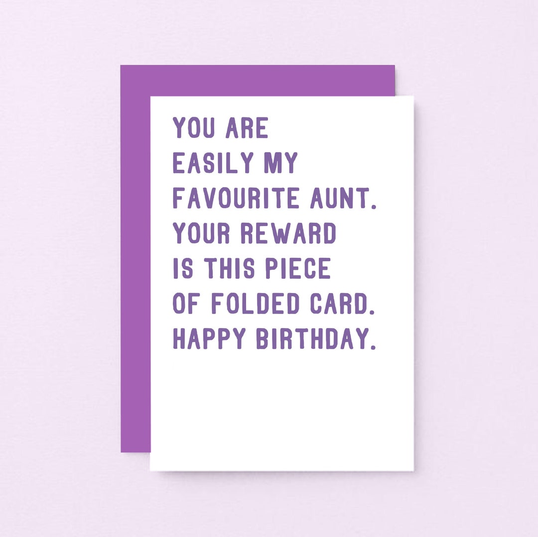 Auntie Birthday Card | Funny Aunt Birthday Card | Funny Birthday Card ...