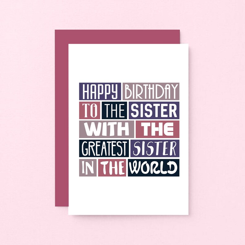 Sister Birthday Card Funny Sister Card Birthday Card for Etsy UK