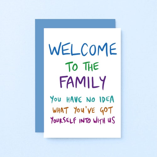 Funny to the Family Wedding Engagement Card Party for Etsy