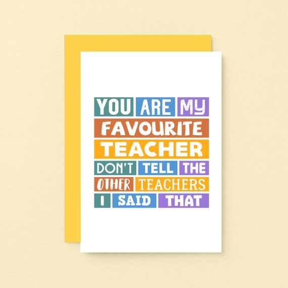 Funny Teacher Card Thank You Card For Teacher Funny | Etsy