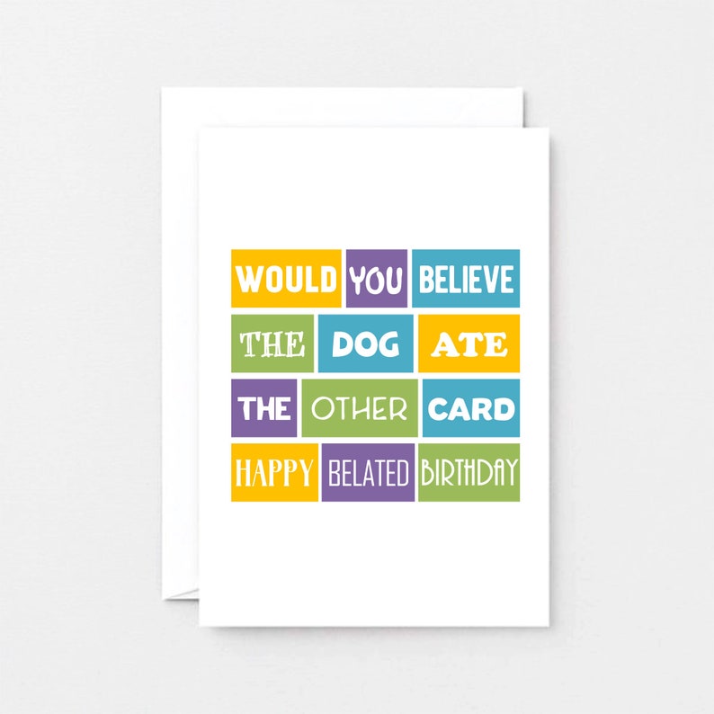 Funny Belated Birthday Card Late Birthday Card Late Happy - Etsy