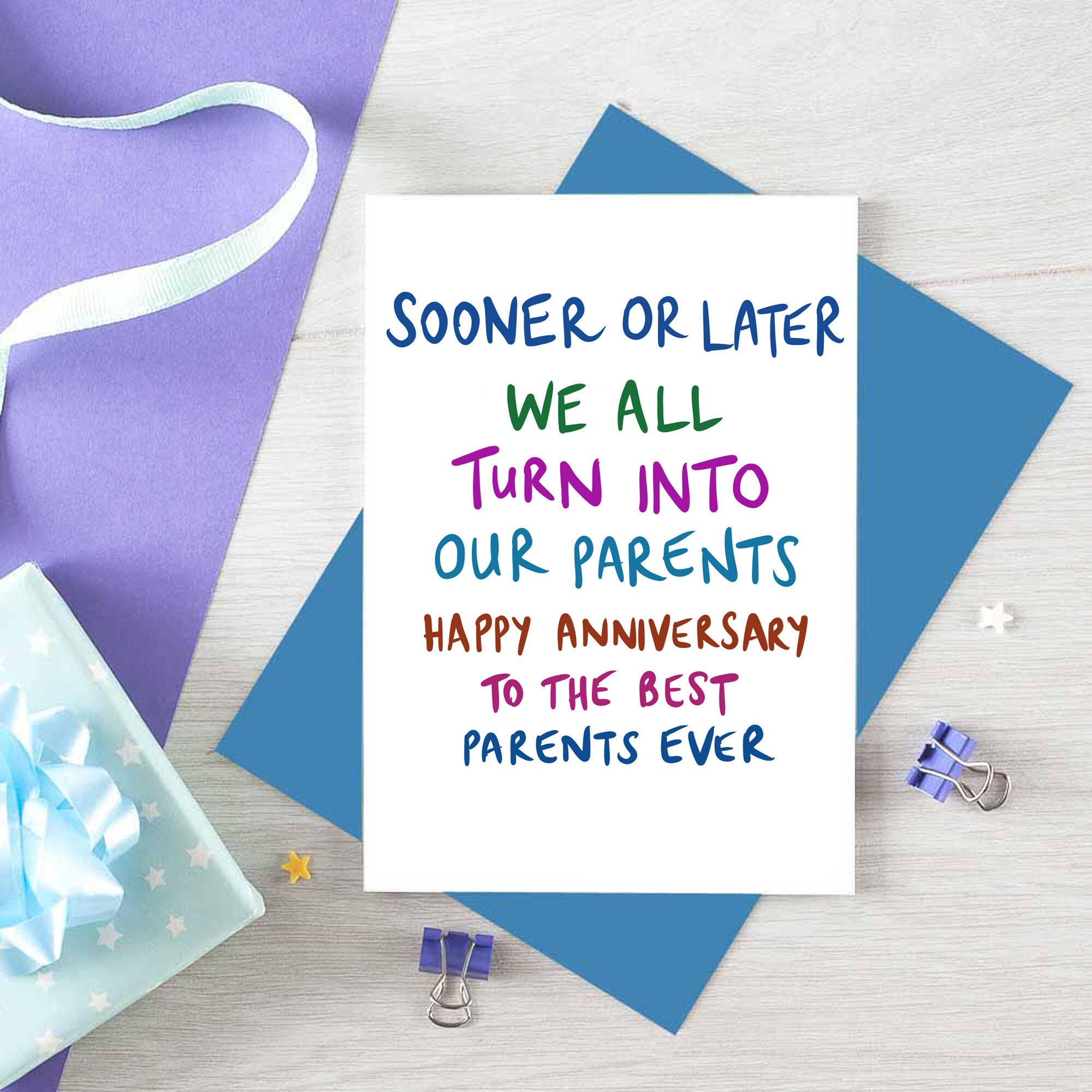 Funny Anniversary Card for Parents Anniversary Card | Mum and Dad ...