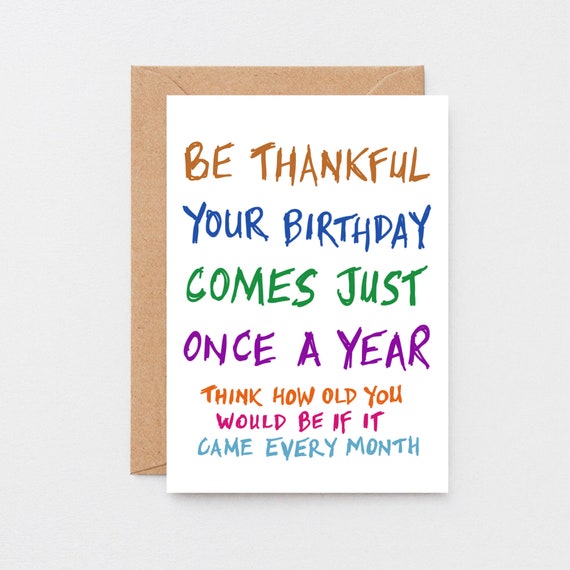 Cartes Danniversaire Droles Pour Elle Joyeux Anniversaire Etsy France
