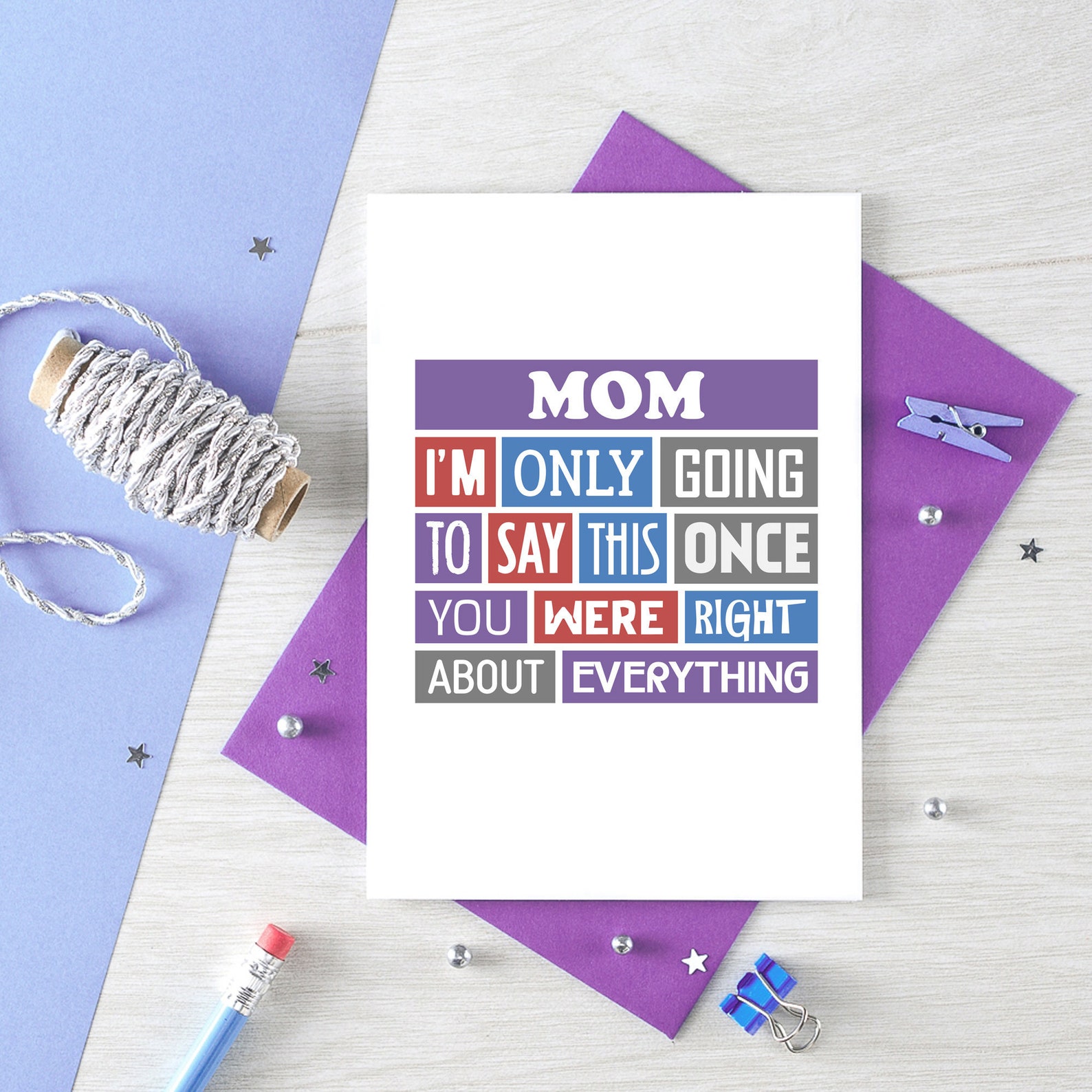 Funny Birthday Card for Mom Just Because Card Thanks Mom - Etsy