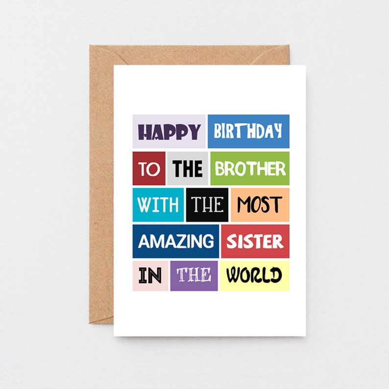 Brother Birthday Card From Sister Birthday Humour Bro Birthday Greetings Funny Birthday Card For Brother Joke For Him SE0145A6