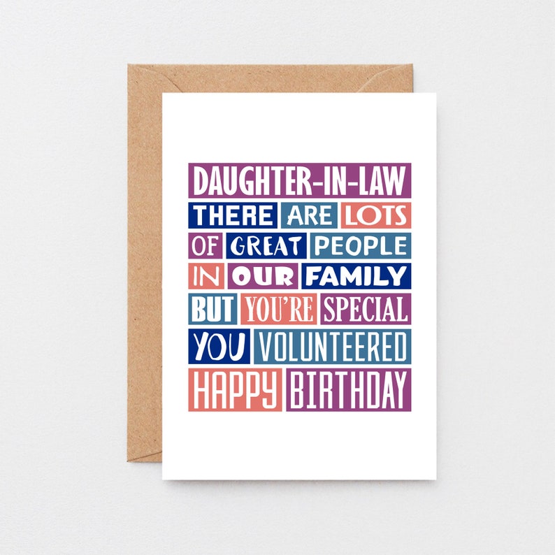 Funny Birthday Card for Daughterinlaw Funny Card Etsy UK