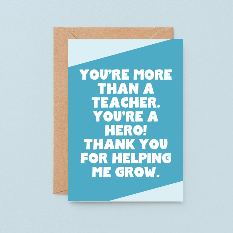 Teacher Thank You Card Thank You Teacher Card Thank You Note Etsy