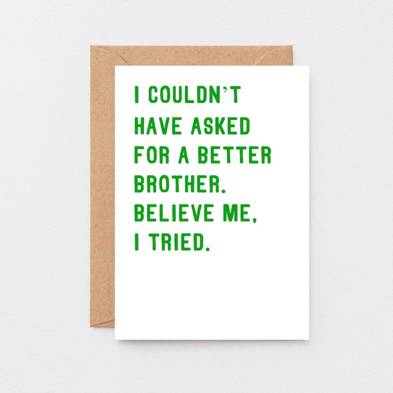 Funny Brother Card Funny Card For Brother Funny Birthday Etsy