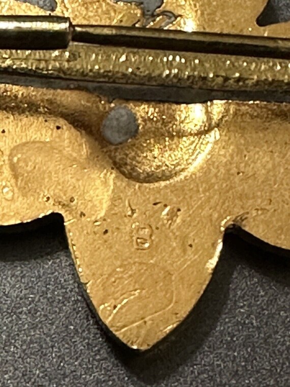 Vintage Girl Scout Trefoil Lapel Pin Gold Eagle Four … Gem