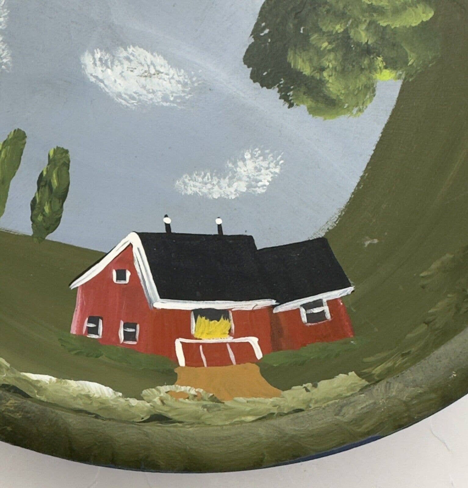 Weston Bowl Mill Handpainted 8 Wood Wooden Country Farm Farmhouse