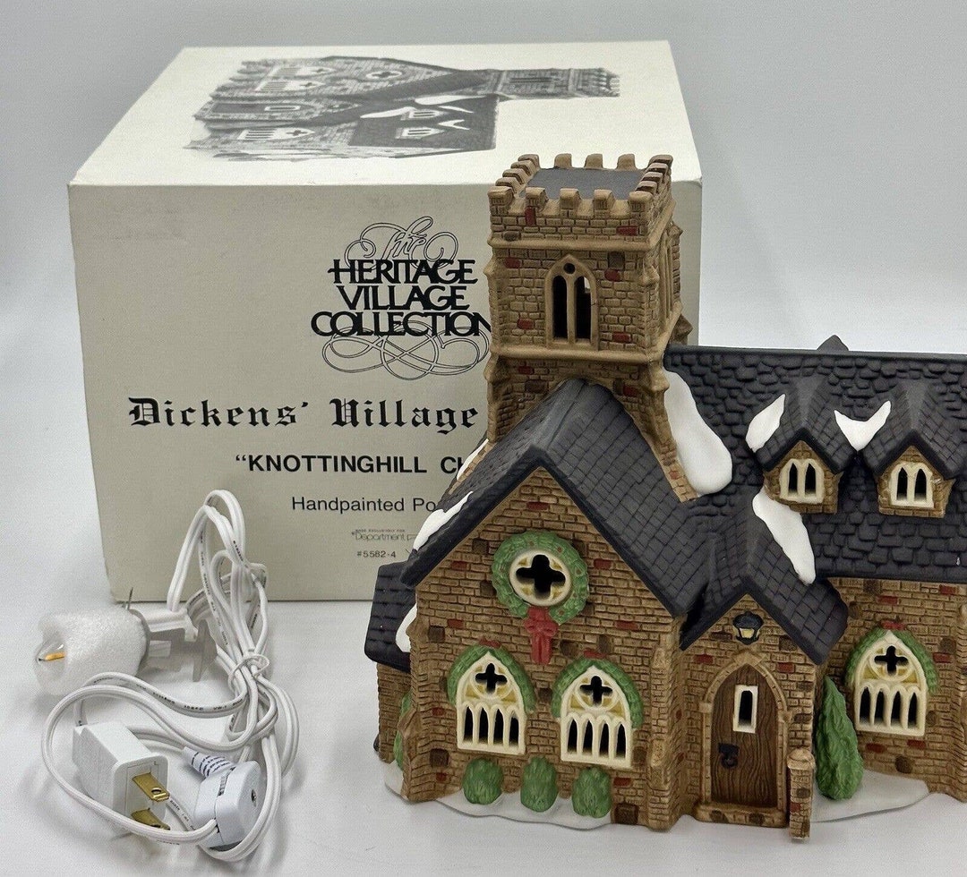 Vtg Dept 56 Dickens Village Series Knottinghill Church 55824 Etsy