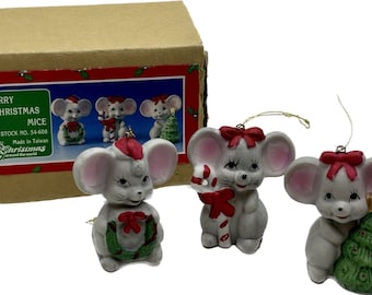 Noël autour du monde Joyeux Noël Figurines de souris Ensemble de 3 Modèle 54-608