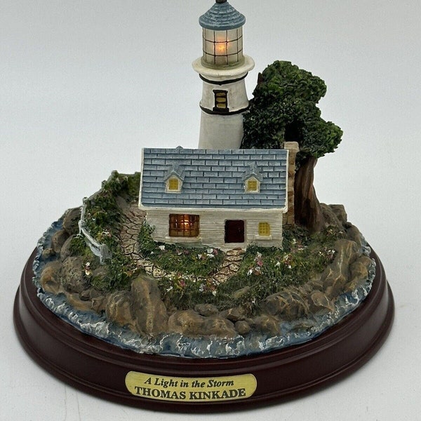 Thomas Kinkade Seaside Memories A Light In The Storm Lighted Lighthouse Works