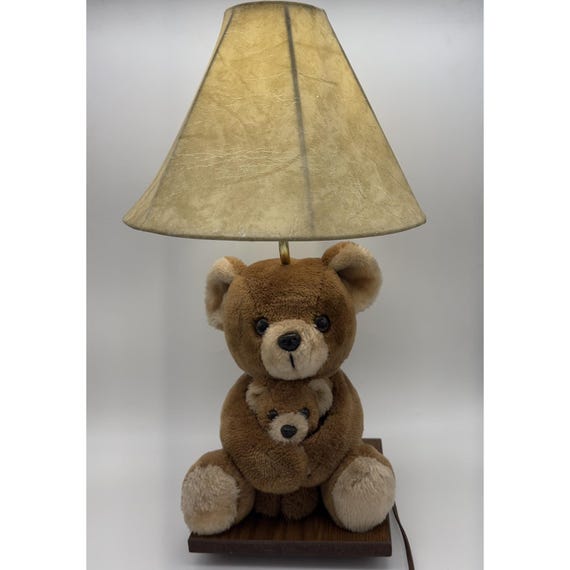 Vtg California Stuffed Toys Plush Bear Lamp Mama & Baby ADI Lamps