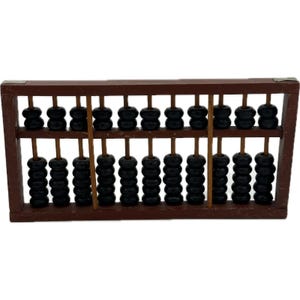 Vtg MCM Chinese Abacus Abaci 11 Digits Rods Calculator Core Wood Wooden 10 X 5