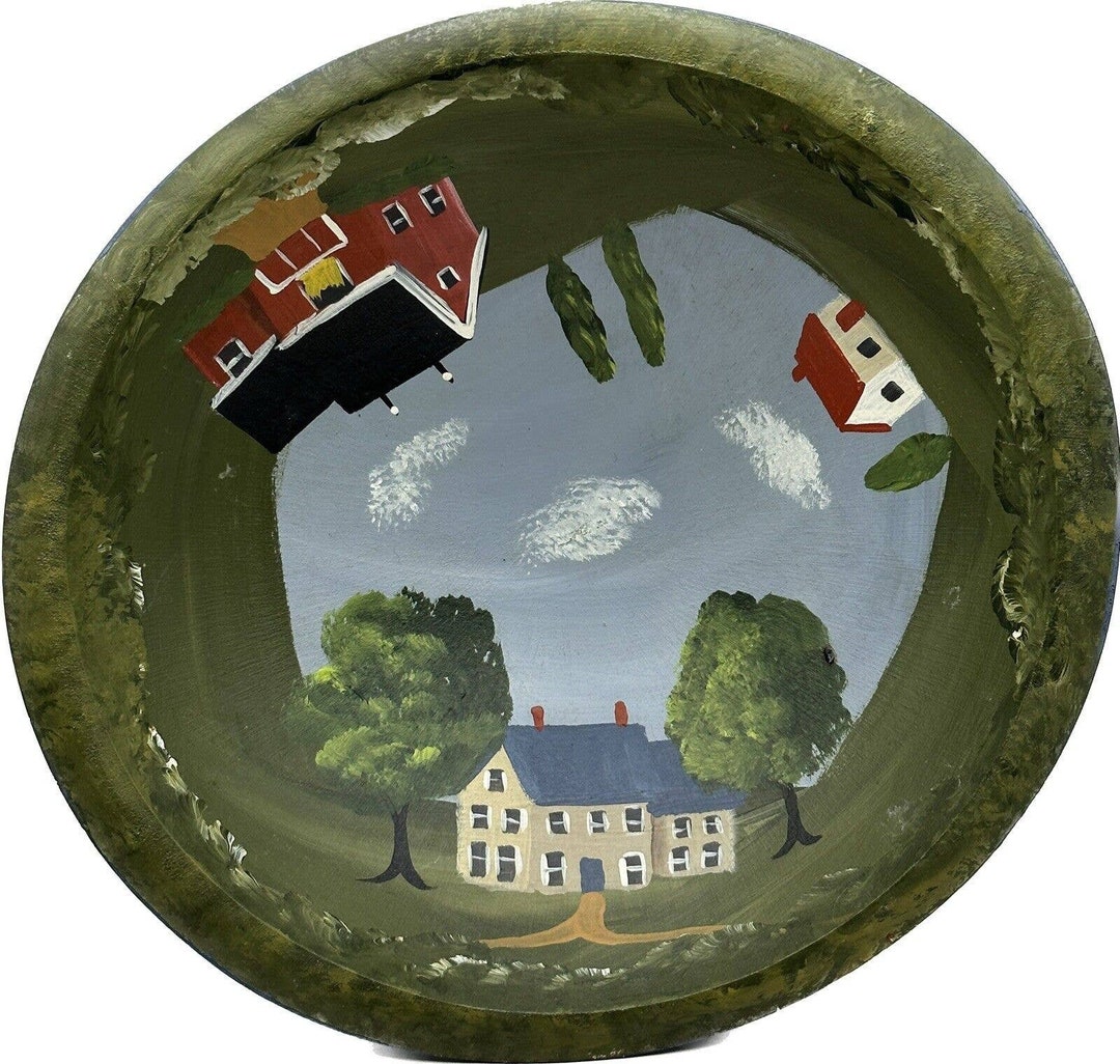 Weston Bowl Mill Handpainted 8 Wood Wooden Country Farm Farmhouse