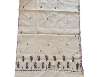 Mantel vintage bordado con estampado de cachemira, camino de mesa con flores coloridas, 58 x 172 cm