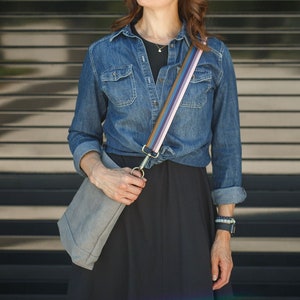 Bolso Hobo de lona • bolso hobo • bolso hobo gris • bolso cruzado holgado • bolso holgado • bolso cruzado • bolso vagabundo de lona • bolso vagabundo