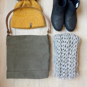 Canvas Hobo Bag • hobo purse • olive green hobo handbag • slouchy shoulder bag • slouchy purse • shoulder bag • canvas hobo bag • purse