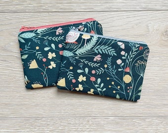 Green forest coin pouch • Small pouch - gift card holder • colorful pouch • teacher gift •  coin pouch • makeup bag • pouch • makeup pouch