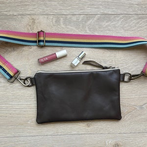 Gray Leather Cross Body Purse
