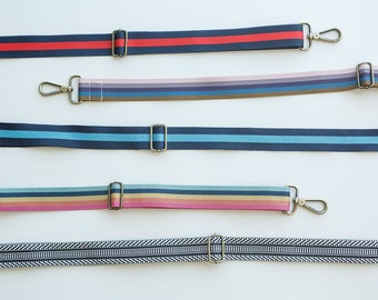 Cross body strap • 1.5" wide cross body strap • Colorful cross body strap • striped purse strap • removable cross body strap