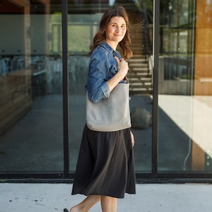 Canvas Hobo Bag • hobo purse • gray hobo purse • slouchy shoulder bag • slouchy purse • shoulder bag • canvas hobo bag • hobo handbag