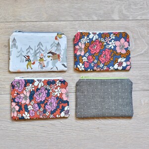 Small colorful pouch • pink floral pouch • gray dot pouch • floral pouch • coin pouch • makeup bag • pouch • makeup pouch • easter gift