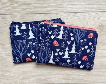 Navy blue tent coin pouch • Small pouch - gift card holder • colorful pouch • teacher gift •  coin pouch • makeup bag • pouch • makeup pouch