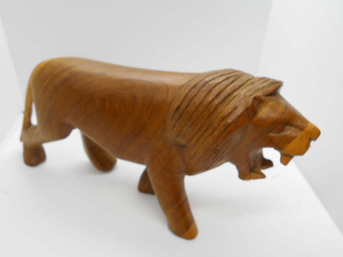 Hand Carved African Lion Etsy