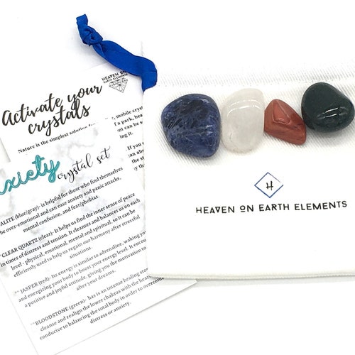 Anxiety Crystal Set Stress Less Crystal Set Anxiety Etsy