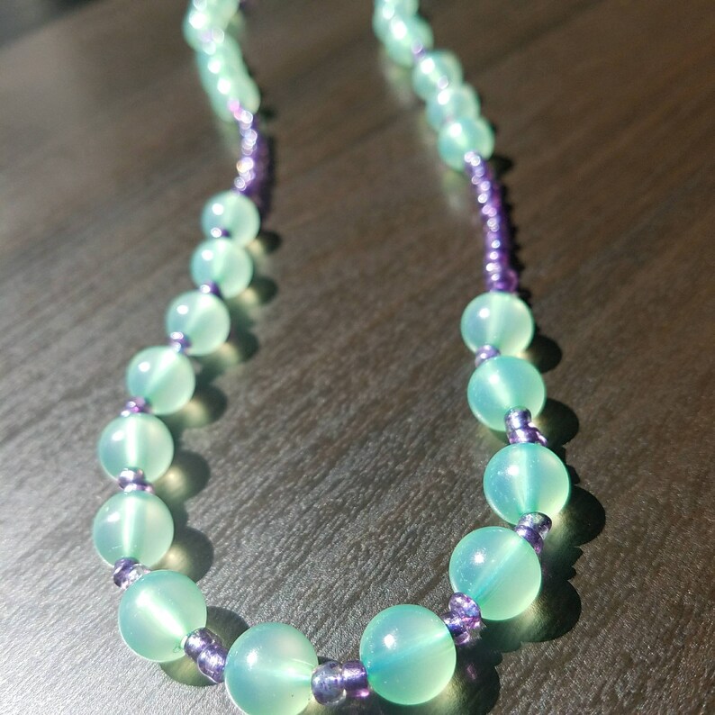 Green necklace purple necklace lucite necklace colorful Etsy