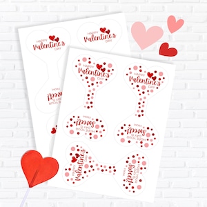 Printable Heart Lollipop Holder | DIY Valentines Day Card & Tag | Sweet Classroom Treat, Kids Craft, PDF Download