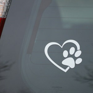 Heart Paw Decal 2-Pack Special  | Adorable Pet Lover 4&quot; Vinyl Stickers | Cute Gift Idea