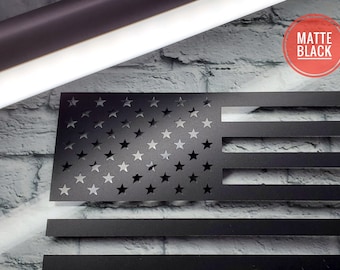 thumbnail image 2 of Matte Black Subdued American Flag Decals – Tactical Military USA 5x3 Pair – Oracal 2 of 4