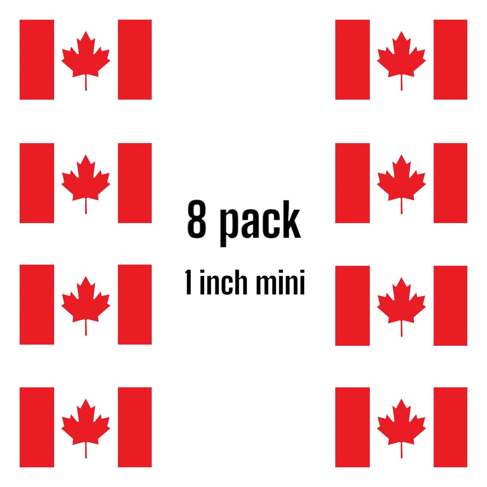Canada Flag Die-cut Vinyl Decal Sticker, 6x3 Inch or Mini 1 Inch (8 ...