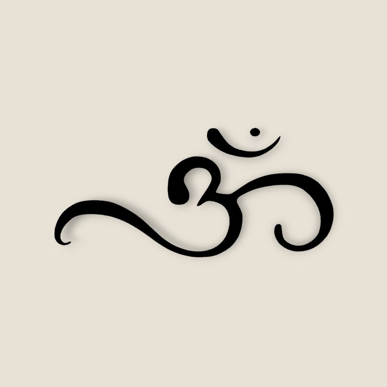 Peut inclure: Une illustration en noir et blanc du symbole Om, un son sacr&eacute; dans l'hindouisme et le bouddhisme.