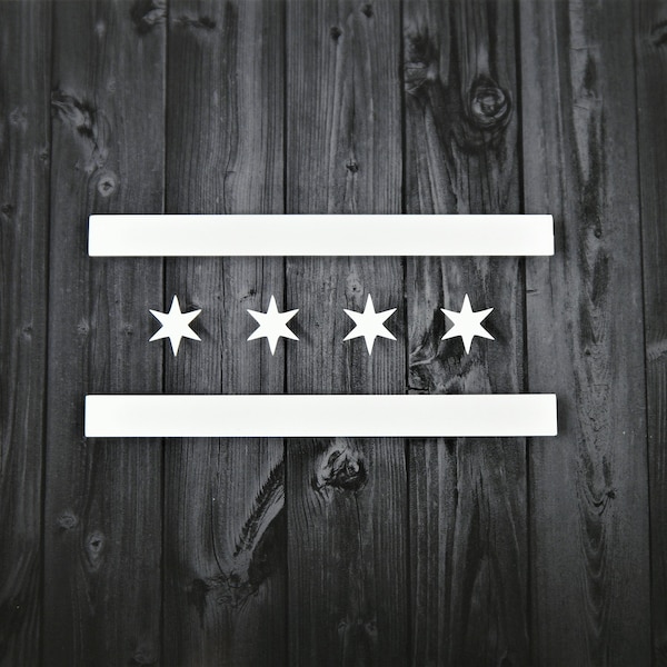 Chicago Flag - 2 Pack Die-Cut Vinyl Decal Sticker