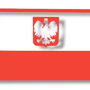 Poland Flag 5&quot; x 3&quot; Die-Cut Vinyl Decal Sticker for Auto, Boats, Walls, Laptop and More